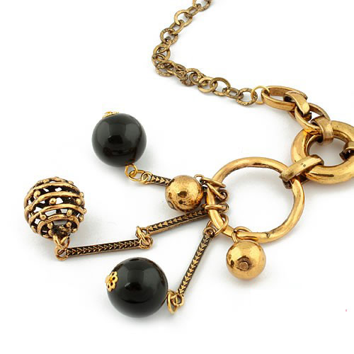 Retro Necklace Crystal Ball (Sold in per package of 15pcs,assorted colors)