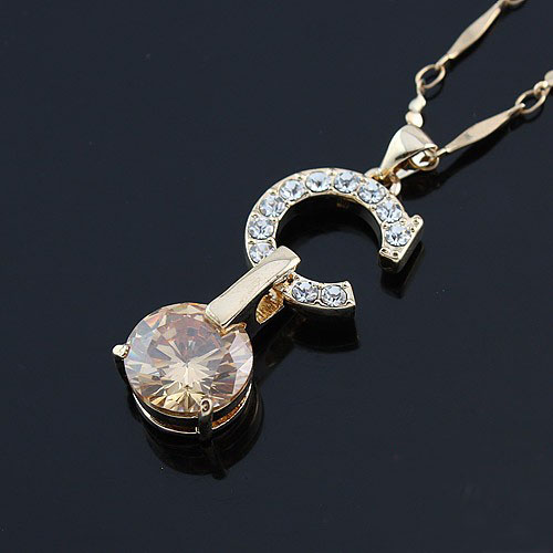 Zircon Necklaces (Sold in per package of 6pcs, assorted colors)