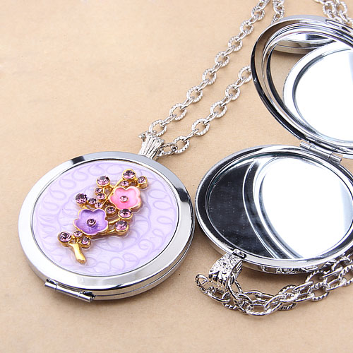 Make-up Mirror Necklaces (Sold in per package of 8pcs,assorted colors)