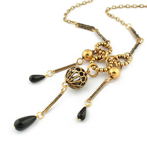 Retro Necklace Crystal Ball (Sold in per package of 15pcs,assorted colors)