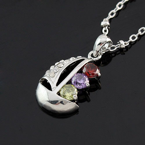 Zircon Necklaces(Sold in per package of 18pcs,assorted colors)