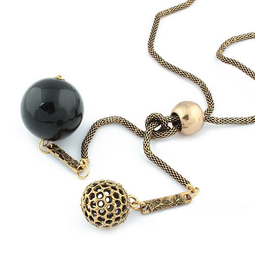 Retro Necklace Crystal Ball (Sold in per package of 15pcs,assorted colors)