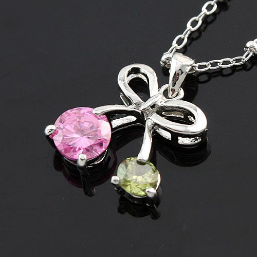 Zircon Necklaces (Sold in per package of 15pcs, assorted colors)