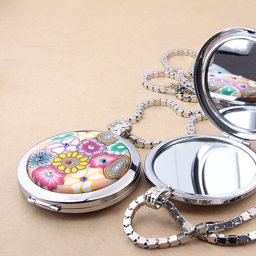 Make-up Mirror Necklaces (Sold in per package of 12pcs,assorted colors)