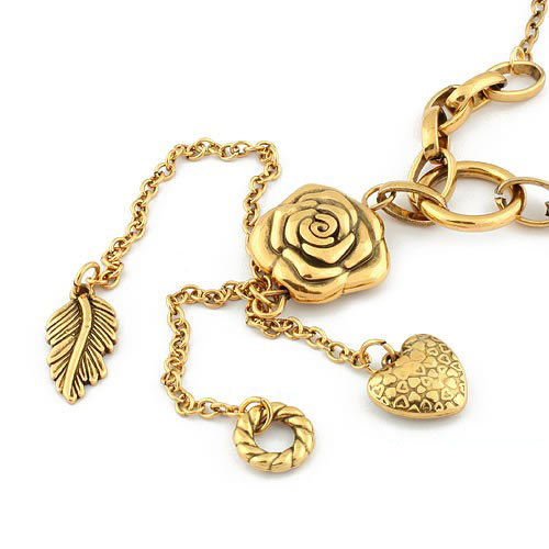 Retro Necklace Rose (Sold in per package of 20pcs,assorted colors)