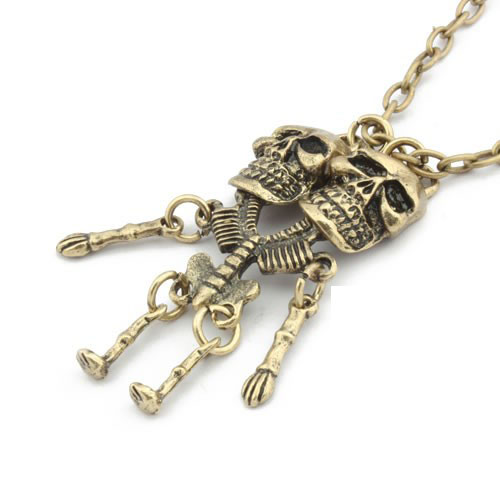 Retro Necklace Skull (Sold in per package of 25pcs,assorted colors)