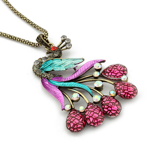 Retro Necklace Peacock (Sold in per package of 20pcs,assorted colors)