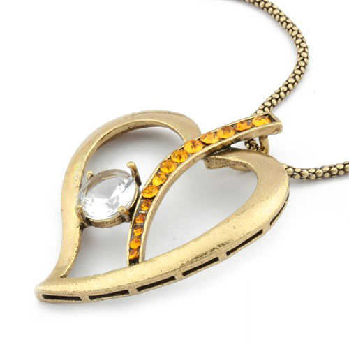 Retro Necklace Love Heart(Sold in per package of 25pcs,assorted colors)