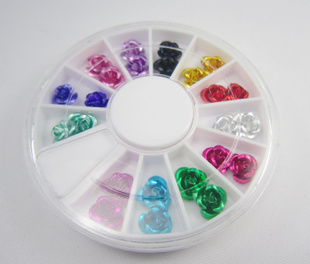 Charm Rose Nail Art Decoration (Sold in per tray of 24pcs,assorted designs)