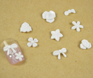 White Bowknot Nail Art Decoration (Sold in per package of 500pcs,assorted designs)