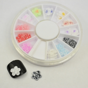 FIMO Flower Nail Art Decoration (Sold in per tray of 36pcs,assorted designs)