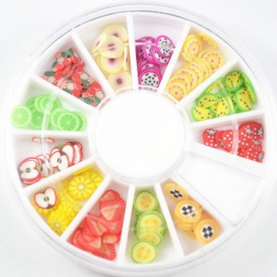 FIMO Fruit Nail Art Decoration (Sold in per tray of 120pcs,assorted designs)