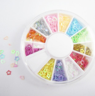 Glitter Paillette Nail Art Decoration (Sold in per package of 18 tray,assorted)