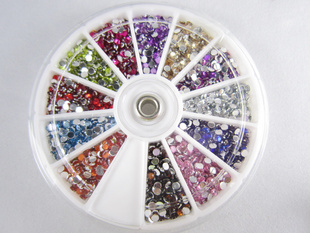 Glitter Rhinestone Nail Art Decoration (Sold in per package of 7 tray,assorted)