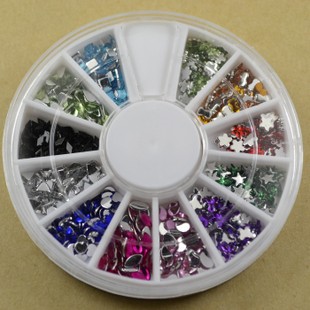 Glitter Rhinestone Nail Art Decoration (Sold in per package of 15 tray,assorted)