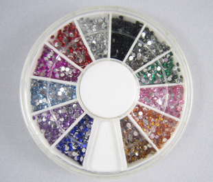 Glitter Rhinestone Nail Art Decoration (Sold in per package of 12 tray,assorted)