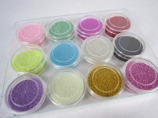 Mini Beads Nail Art Decoration (Sold in per package of 12pcs,assorted colors)
