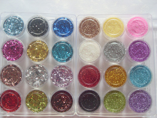 Acrylic Flashing Laser Powder For Nail Art Tips Decoration (Sold in per package of 24pcs,assorted colors)