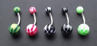 Ball Navel Belly Rings (Sold in per package of 25pcs, assorted colors)