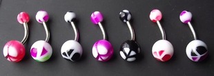 Peace Ball Navel Belly Rings (Sold in per package of 25pcs, assorted colors)