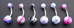 Ball Navel Belly Rings (Sold in per package of 25pcs,assorted colors)