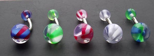 Crystal Ball Navel Belly Rings (Sold in per package of 25pcs,assorted colors)