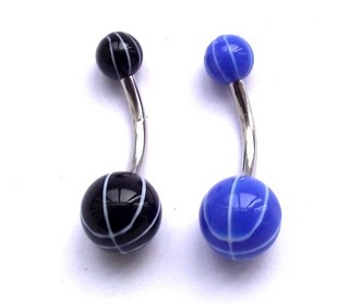 Basketball Navel Belly Rings (Sold in per package of 25pcs,assorted colors)