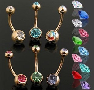 Ball Navel Belly Rings (Sold in per package of 25pcs,assorted colors)