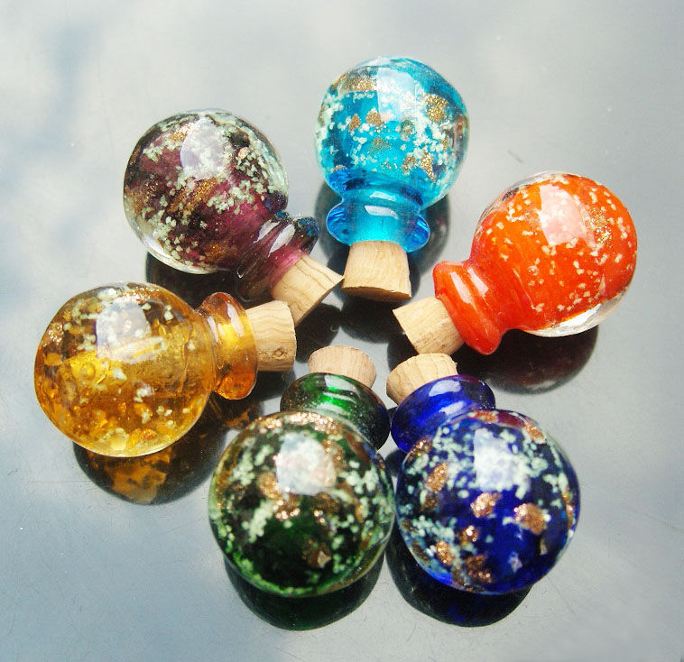 Luminous Murano Glass Essential Oil Vial (20MMx26MM,assorted colors)