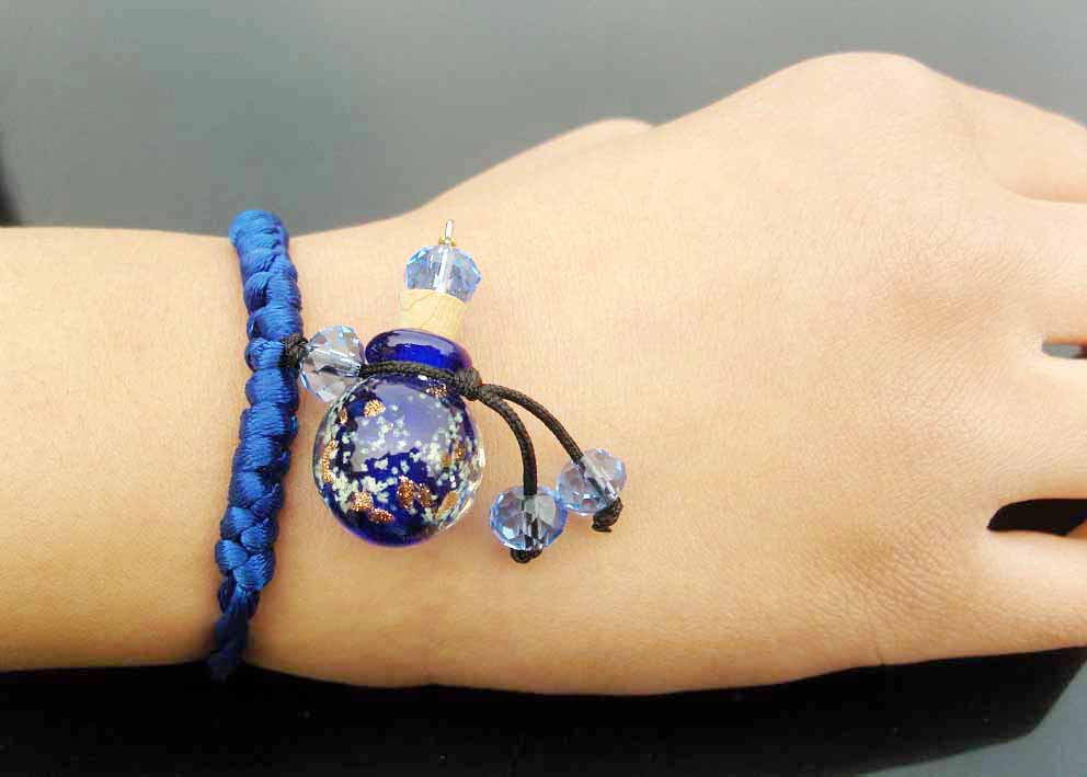 Luminous Murano Glass Perfume Bracelet Dark Blue