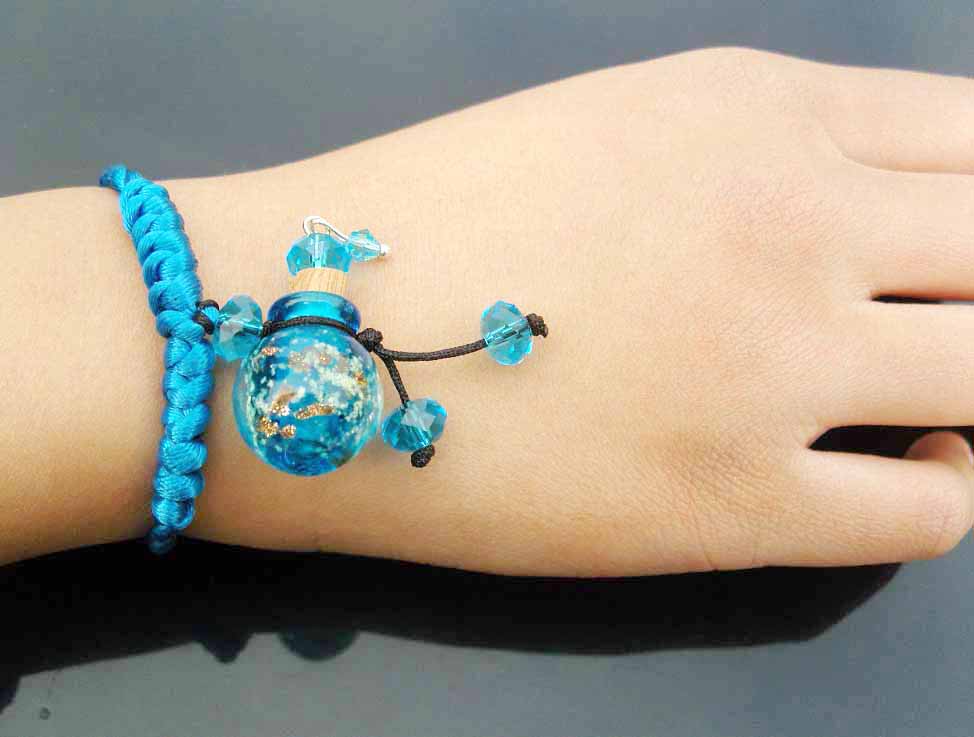 Luminous Murano Glass Perfume Bracelet Light Blue