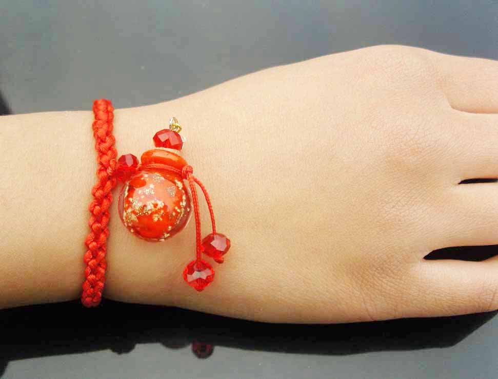 Luminous Murano Glass Perfume Bracelet Red