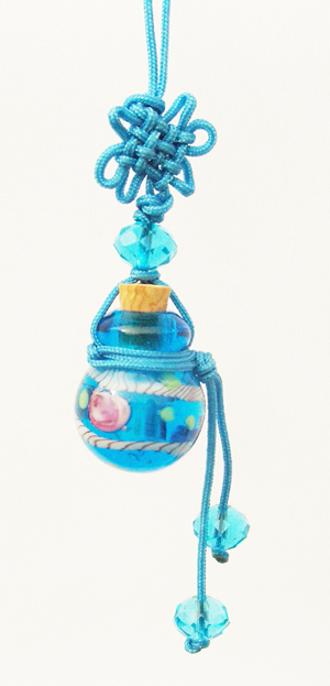 Murano Glass Perfume Cellphone Strap Flower Light Blue