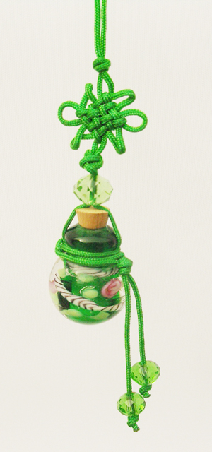 Murano Glass Perfume Cellphone Strap Flower Green