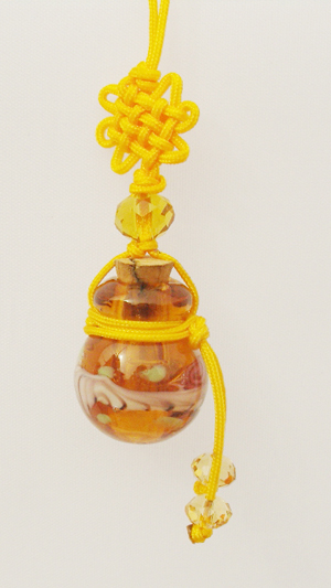 Murano Glass Perfume Cellphone Strap Flower Champagne