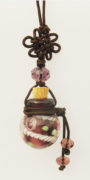 Murano Glass Perfume Cellphone Strap Flower Purple