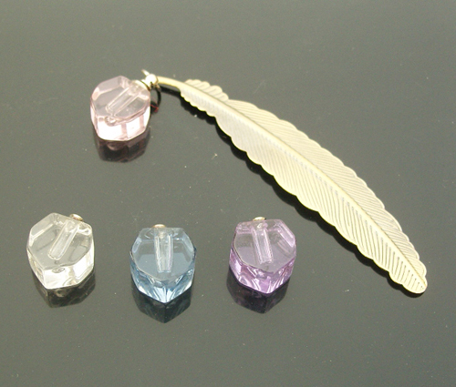 Feather Bookmark with Crystal Vials(Assorted Colors)