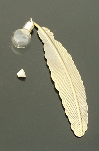 Feather Bookmark with 5MM Glass Vials