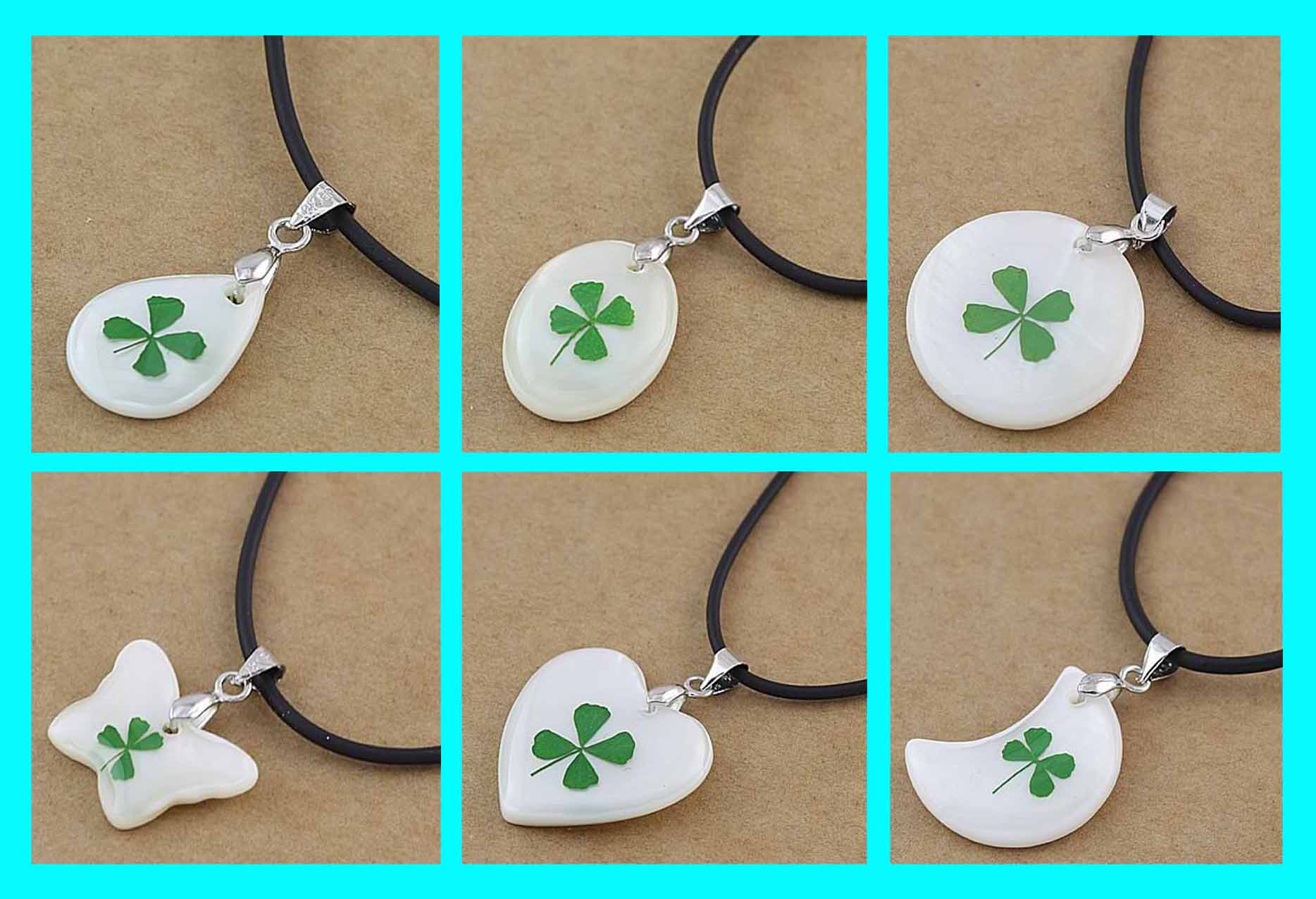 Clover Shell Necklaces(Sold in per package of 60pcs,assorted designs)