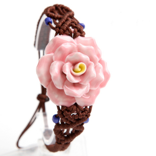 Woven Ceramic Flower Bracelets(Assorted colors)