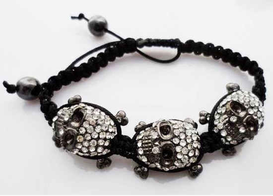 Shamballa Skull Bracelets (Sold in per package of 12pcs)