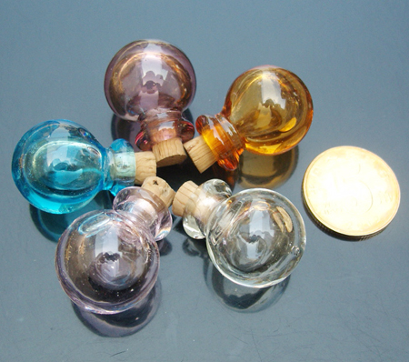 Murano Glass Essential Oil Vial Crystal Ball (18MM Dia,0.5ML,assorted colors)