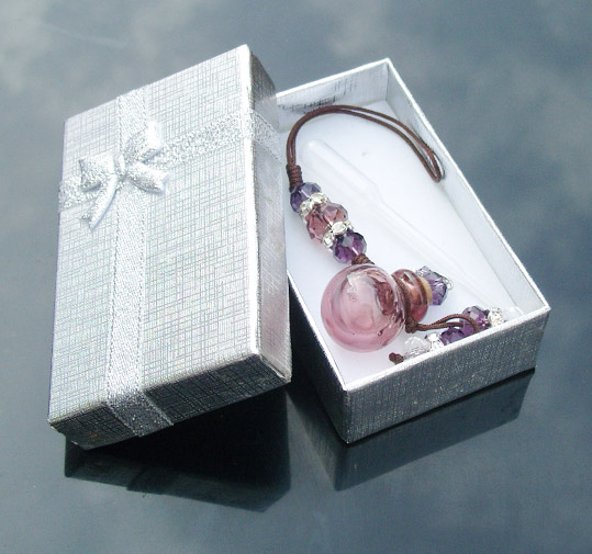 Murano Glass Perfume Cellphone Strap Crystal Ball Purple