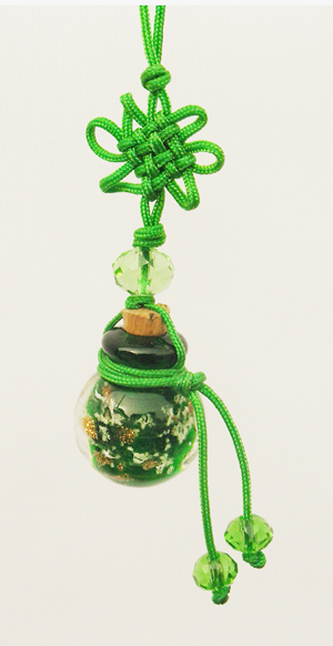 Luminous Murano Glass Perfume Cellphone Strap Green