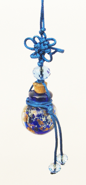 Luminous Murano Glass Perfume Cellphone Strap Dark Blue