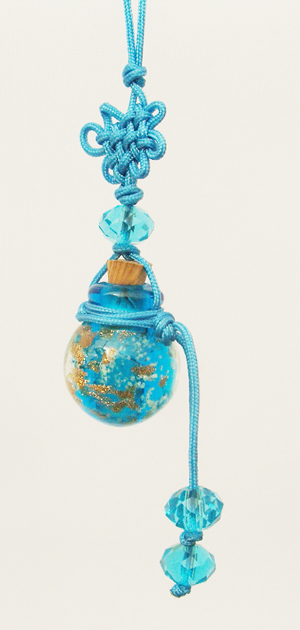 Luminous Murano Glass Perfume Cellphone Strap Light Blue