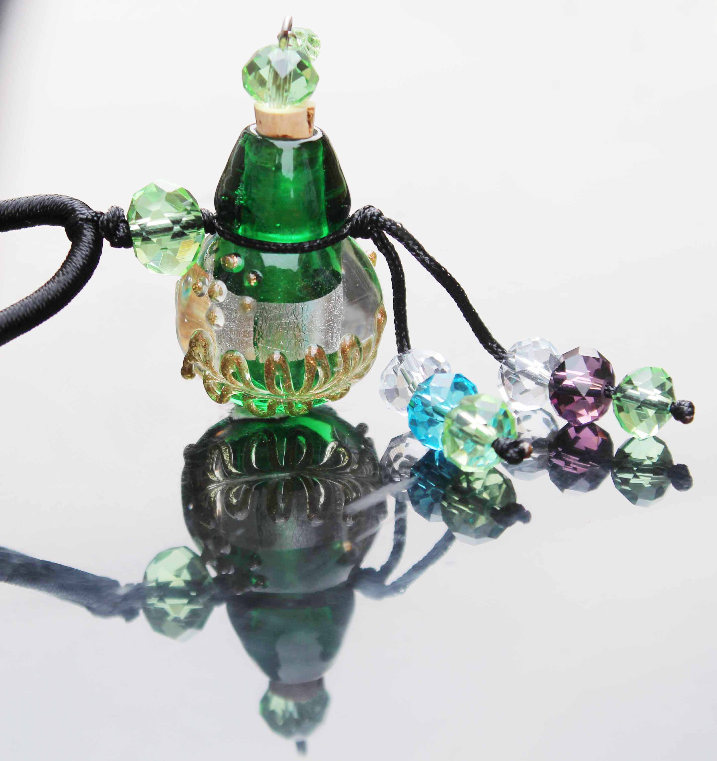 Murano Glass Perfume Necklace Bottle Gourd (with cord)