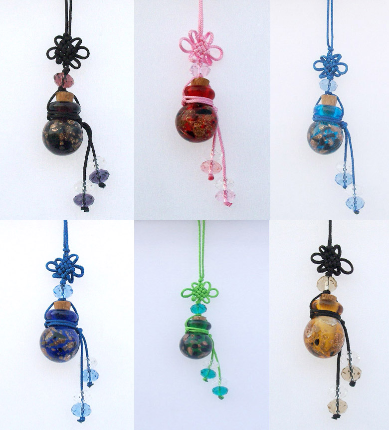 Murano Glass Perfume Vial Pendant Bag Straps