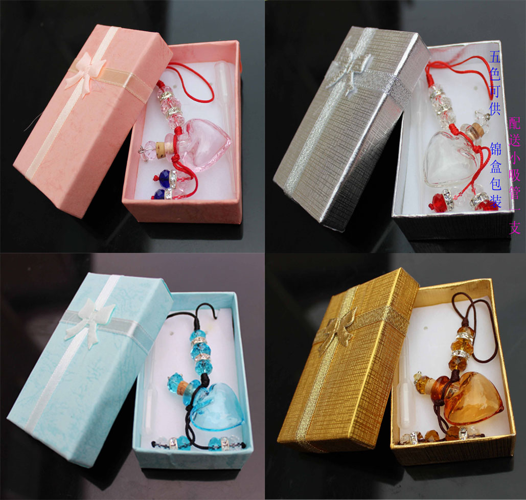 Murano Glass Perfume Cellphone Strap Heart