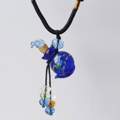 Murano Glass Perfume Necklace Lovely Cat (with cord)